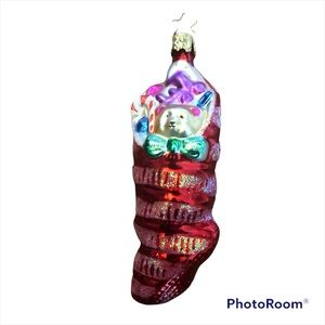 Christopher Radko glass stocking ornament